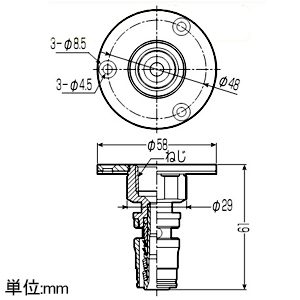 未来工業 座付アダプター メッキタイプ Rc1/2ねじ 架橋ポリエチレン管13 適合床穴径φ30mm 座付アダプター メッキタイプ Rc1/2ねじ 架橋ポリエチレン管13 適合床穴径φ30mm SZMC-13A-15T 画像2