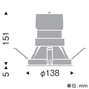 遠藤照明 LEDグレアレスベースダウンライト 軒下用 3000・2400TYPE FHT42W×2・FHT32W×2器具相当 埋込穴φ125mm 広角配光 ナチュラルホワイト(4000K) 電源別売 LEDグレアレスベースダウンライト 軒下用 3000・2400TYPE FHT42W×2・FHT32W×2器具相当 埋込穴φ125mm 広角配光 ナチュラルホワイト(4000K) 電源別売 ERD8752WA 画像2