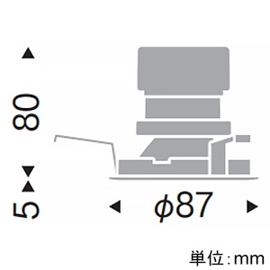 遠藤照明 LEDグレアレスベースダウンライト 軒下用 900・600TYPE FHT32W・FHT24W器具相当 埋込穴φ75mm 広角配光 電球色(3000K) 電源別売 LEDグレアレスベースダウンライト 軒下用 900・600TYPE FHT32W・FHT24W器具相当 埋込穴φ75mm 広角配光 電球色(3000K) 電源別売 ERD7551WB 画像2