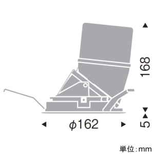 遠藤照明 LEDグレアレスウォールウォッシャーダウンライト 軒下用 3000TYPE CDM-T70W器具相当 埋込穴φ150mm 温白色 電源別売 LEDグレアレスウォールウォッシャーダウンライト 軒下用 3000TYPE CDM-T70W器具相当 埋込穴φ150mm 温白色 電源別売 ERD5411WB 画像2