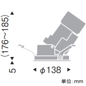 遠藤照明 LEDグレアレスユニバーサルダウンライト 軒下用 3000・2400TYPE CDM-TC70W・CDM-TC35W器具相当 埋込穴φ125mm 中角配光 ナチュラルホワイト(4000K) 電源別売 LEDグレアレスユニバーサルダウンライト 軒下用 3000・2400TYPE CDM-TC70W・CDM-TC35W器具相当 埋込穴φ125mm 中角配光 ナチュラルホワイト(4000K) 電源別売 ERD8763WA 画像2