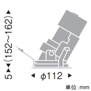 遠藤照明 LEDグレアレスユニバーサルダウンライト 軒下用 2400・1400TYPE CDM-TC35W・CDM-R35W器具相当 埋込穴φ100mm 中角配光 温白色 電源別売 LEDグレアレスユニバーサルダウンライト 軒下用 2400・1400TYPE CDM-TC35W・CDM-R35W器具相当 埋込穴φ100mm 中角配光 温白色 電源別売 ERD5469WC 画像2