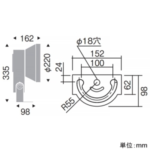 遠藤照明 LEDハイパワースポットライト 防湿・防雨形 11000TYPE メタルハライドランプ250W器具相当 狭角配光 非調光 昼白色 LEDハイパワースポットライト 防湿・防雨形 11000TYPE メタルハライドランプ250W器具相当 狭角配光 非調光 昼白色 ERS7251S 画像3