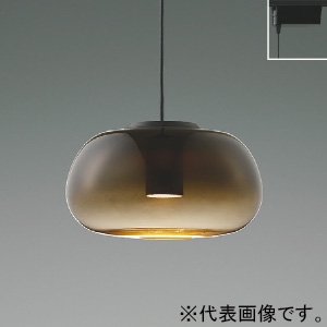 コイズミ照明 LEDペンダントライト 《Minimal Rustic Gradation×glass》 プラグタイプ 白熱球40W相当 非調光 電球色 幅φ220mm スモークブラウン AP54840