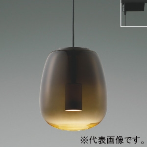 コイズミ照明 LEDペンダントライト 《Minimal Rustic Gradation×glass》 プラグタイプ 白熱球40W相当 非調光 電球色 幅φ170mm スモークブラウン AP54838