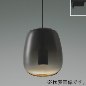 コイズミ照明 LEDペンダントライト 《Minimal Rustic Gradation×glass》 プラグタイプ 白熱球40W相当 非調光 電球色 幅φ170mm スモークグレー LEDペンダントライト 《Minimal Rustic Gradation×glass》 プラグタイプ 白熱球40W相当 非調光 電球色 幅φ170mm スモークグレー AP54844