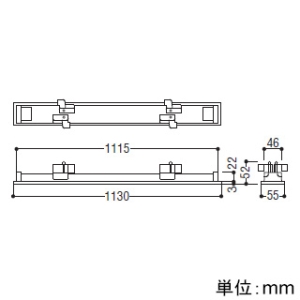 コイズミ照明 高気密埋込ライティングダクトフレーム 1000mmタイプ 埋込穴1115×47mm マットファインホワイト 高気密埋込ライティングダクトフレーム 1000mmタイプ 埋込穴1115×47mm マットファインホワイト AE55012E 画像2