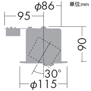 DAIKO LEDユニバーサルダウンライト 準耐火構造対応タイプ M形 ランプ付 ダイクロハロゲン50W相当 調光タイプ LED電球5.7W 口金E11 中角形 電球色 埋込穴φ100 白 LEDユニバーサルダウンライト 準耐火構造対応タイプ M形 ランプ付 ダイクロハロゲン50W相当 調光タイプ LED電球5.7W 口金E11 中角形 電球色 埋込穴φ100 白 DDL-3966YWG 画像2