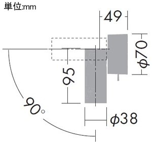 DAIKO LEDスポットライト 壁面取付専用 白熱灯60W相当 非調光タイプ LED5.6W 温白色 スイッチ付 白 LEDスポットライト 壁面取付専用 白熱灯60W相当 非調光タイプ LED5.6W 温白色 スイッチ付 白 DBK-41137A 画像2