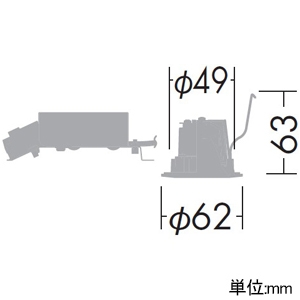 DAIKO LEDベースダウンライト 小径タイプ 屋内・屋外兼用 COBタイプ 高気密SB形 白熱灯60W相当 非調光タイプ LED5.9W 温白色 埋込穴φ50 制御レンズ付 電源付(別置) LEDベースダウンライト 小径タイプ 屋内・屋外兼用 COBタイプ 高気密SB形 白熱灯60W相当 非調光タイプ LED5.9W 温白色 埋込穴φ50 制御レンズ付 電源付(別置) DDL-8795AWE 画像2