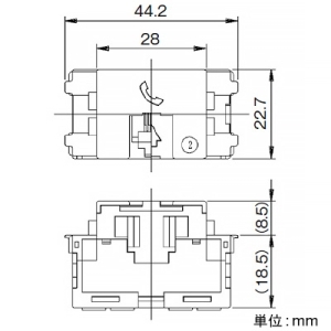 神保電器 電話用埋込モジュラジャック 6極4心用 ライトベージュ 電話用埋込モジュラジャック 6極4心用 ライトベージュ JEC-BN-WUJ4-L 画像2