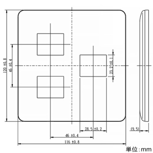 神保電器 コンセントプレート 2連用 3(2+1)個口 ライトベージュ コンセントプレート 2連用 3(2+1)個口 ライトベージュ WJE-21-L 画像2