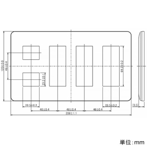 神保電器 コンセントプレート 3連用 8(2+3+3)個口 ライトベージュ コンセントプレート 3連用 8(2+3+3)個口 ライトベージュ WJE-233-L 画像2