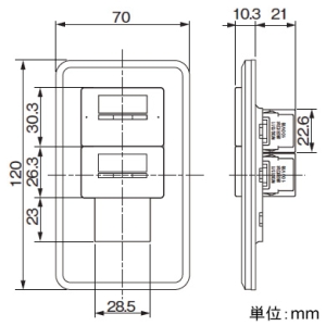 東芝ライテックス 【受注生産品】片切オフピカスイッチ2個+機器用スペースセット AC15A-100V用 専用プレート付 【受注生産品】片切オフピカスイッチ2個+機器用スペースセット AC15A-100V用 専用プレート付 WDGS2202(WW) 画像2