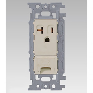 東芝ライテックス アースターミナル付15・20A兼用接地コンセント 20A 125V ウォームベージュ アースターミナル付15・20A兼用接地コンセント 20A 125V ウォームベージュ NDG2481E(CW)