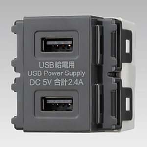 東芝ライテックス 【受注生産品】USB給電用コンセント Type-A 2ポート グレー 【受注生産品】USB給電用コンセント Type-A 2ポート グレー NDG8702(HU)