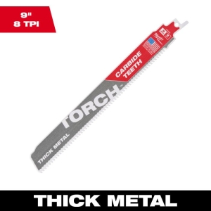 ミルウォーキー milwaukee TORCH 金工用カーバイドレシプロソーブレード 8TPI 229mm(1本) milwaukee TORCH 金工用カーバイドレシプロソーブレード 8TPI 229mm(1本) 48-00-5202