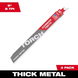 ミルウォーキー milwaukee TORCH 金工用カーバイドレシプロソーブレード 8TPI 229mm(3本パック) milwaukee TORCH 金工用カーバイドレシプロソーブレード 8TPI 229mm(3本パック) 48-00-5302