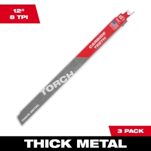 ミルウォーキー milwaukee TORCH 金工用カーバイドレシプロソーブレード 8TPI 305mm(3本パック) milwaukee TORCH 金工用カーバイドレシプロソーブレード 8TPI 305mm(3本パック) 48-00-5303