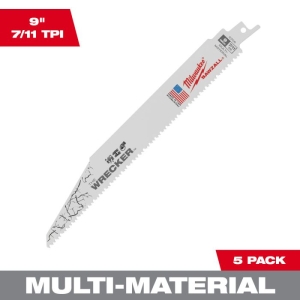 ミルウォーキー milwaukee WRECKER 解体用レシプロソーブレード 7/11 TPI 229mm(5本パック) milwaukee WRECKER 解体用レシプロソーブレード 7/11 TPI 229mm(5本パック) 48-00-5706