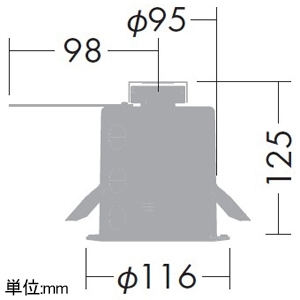 DAIKO LEDベースダウンライト 軒下用 防雨形 SG&#8544;形 ランプ付 白熱灯60W相当 非調光タイプ LED電球4.2W 口金E17 電球色 埋込穴φ100 黒 LEDベースダウンライト 軒下用 防雨形 SG&#8544;形 ランプ付 白熱灯60W相当 非調光タイプ LED電球4.2W 口金E17 電球色 埋込穴φ100 黒 DOL-4839YB 画像2