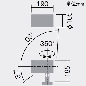 DAIKO LEDスポットライト 灯具本体 適合ポール専用 地面取付専用 防雨・防湿形 重耐塩仕様 CDM-T70W相当 LZ3C 非調光タイプ 昼白色 配光角18° LEDスポットライト 灯具本体 適合ポール専用 地面取付専用 防雨・防湿形 重耐塩仕様 CDM-T70W相当 LZ3C 非調光タイプ 昼白色 配光角18° LLS-7106WUM 画像2