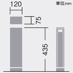 DAIKO LEDフットウォッシュポールライト ポール本体 H450タイプ 箱型片側配光 防雨・防湿形 重耐塩仕様 白熱灯60W相当 非調光タイプ 100V専用 昼白色 LEDフットウォッシュポールライト ポール本体 H450タイプ 箱型片側配光 防雨・防湿形 重耐塩仕様 白熱灯60W相当 非調光タイプ 100V専用 昼白色 LLP-7029WU 画像2