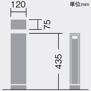 DAIKO LEDフットウォッシュポールライト ポール本体 H450タイプ 箱型両側配光 防雨・防湿形 重耐塩仕様 白熱灯60W相当 非調光タイプ 100V専用 電球色(2700K) LEDフットウォッシュポールライト ポール本体 H450タイプ 箱型両側配光 防雨・防湿形 重耐塩仕様 白熱灯60W相当 非調光タイプ 100V専用 電球色(2700K) LLP-7031LU 画像2