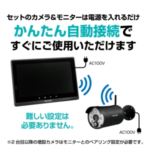 DXアンテナ ワイヤレスフルHDカメラ&10inChモニターセット ワイヤレスフルHDカメラ&10inChモニターセット WSS10M1CL 画像4