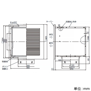日本キヤリア(東芝) 給排気グリル 耐湿形 φ200用 埋込寸法363mm角 給排気グリル 耐湿形 φ200用 埋込寸法363mm角 RK-20RVY 画像3