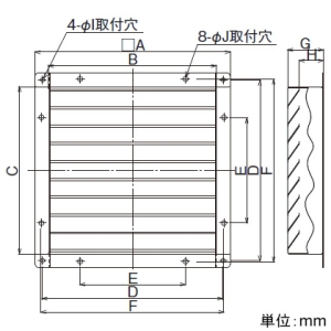 日本キヤリア(東芝) 【受注生産品】固定式シャッター 有圧換気扇用 鋼板製 60cm用 シャッター数13枚 【受注生産品】固定式シャッター 有圧換気扇用 鋼板製 60cm用 シャッター数13枚 VP-60-KS2 画像2