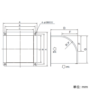 日本キヤリア(東芝) 【受注生産品】ウェザーカバー 業務用換気扇用 40cm用 【受注生産品】ウェザーカバー 業務用換気扇用 40cm用 C-40SG2 画像2