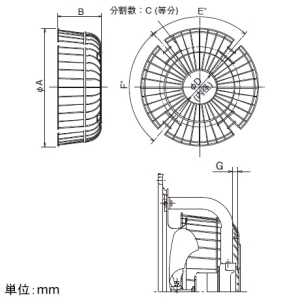 日本キヤリア(東芝) 【受注生産品】保護ガード 有圧換気扇ステンレス形用 高耐食形用 30cm用 【受注生産品】保護ガード 有圧換気扇ステンレス形用 高耐食形用 30cm用 GU-30SF 画像2