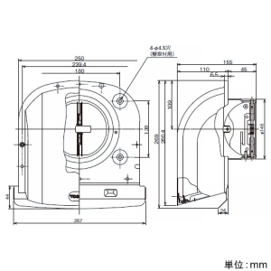 日本キヤリア(東芝) 防火ダンパー付長形パイプフード φ150用 温度ヒューズ120℃ ガラリ・ワイド水切板付 アルミ製 防火ダンパー付長形パイプフード φ150用 温度ヒューズ120℃ ガラリ・ワイド水切板付 アルミ製 DV-201LDY 画像2