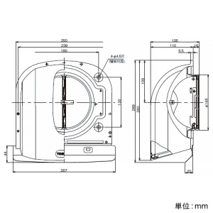 日本キヤリア(東芝) 防火ダンパー付長形パイプフード 薄壁用 φ150用 温度ヒューズ72℃ ガラリ・ワイド水切板付 アルミ製 防火ダンパー付長形パイプフード 薄壁用 φ150用 温度ヒューズ72℃ ガラリ・ワイド水切板付 アルミ製 DV-201LDPUY1 画像2