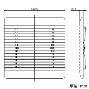 日本キヤリア(東芝) ダクト用換気扇ルーバー インテリア格子タイプ □246mm ブラウン ダクト用換気扇ルーバー インテリア格子タイプ □246mm ブラウン DV-X10RC 画像2