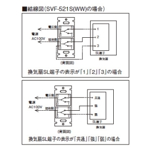 日本キヤリア(東芝) 低ワット用オンオフピカスイッチ 入・切タイプ 換気扇容量1〜50W 風量3段階切換 低ワット用オンオフピカスイッチ 入・切タイプ 換気扇容量1〜50W 風量3段階切換 SVF-5211S(WW) 画像3