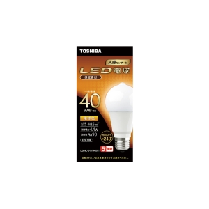 東芝 LED電球 センサ付き  A形 40W相当 口金E26 電球色(2700K) 全方向 LED電球 センサ付き  A形 40W相当 口金E26 電球色(2700K) 全方向 LDA4L-D-G/M40V1 画像3