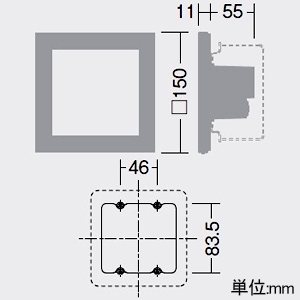 DAIKO LEDフットライト 全般拡散 角型 アウトレットボックス専用 防雨・防湿形 重耐塩仕様 壁面取付専用(埋込式) 非調光タイプ 100V専用 昼白色 LEDフットライト 全般拡散 角型 アウトレットボックス専用 防雨・防湿形 重耐塩仕様 壁面取付専用(埋込式) 非調光タイプ 100V専用 昼白色 LLF-7070WU 画像2