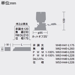 DAIKO LEDグレアレスダウンライト ウォールウォッシャータイプ M形 1200クラス FHT32W相当 高演色 温白色 埋込穴φ75 電源別売 ホワイト LEDグレアレスダウンライト ウォールウォッシャータイプ M形 1200クラス FHT32W相当 高演色 温白色 埋込穴φ75 電源別売 ホワイト LZD-93556AWZ 画像2