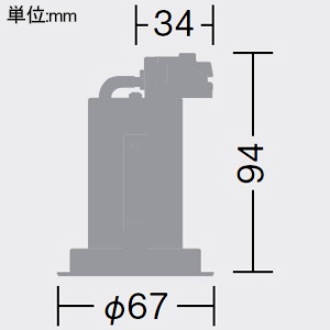 DAIKO LEDベースダウンライト ランプ交換型 M形 φ35・12Vダイクロハロゲン35W相当 ランプ別売 DECO-S35C(E11)用 埋込穴φ60 ホワイト LEDベースダウンライト ランプ交換型 M形 φ35・12Vダイクロハロゲン35W相当 ランプ別売 DECO-S35C(E11)用 埋込穴φ60 ホワイト LZD-93415XW 画像2