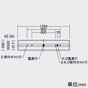 DAIKO LEDベースライト ≪STRAIGHT BASE LIGHT≫ 本体のみ LEDユニット別売型 一般用 40形 埋込形 幅220mm 埋込穴220×1235mm LEDベースライト ≪STRAIGHT BASE LIGHT≫ 本体のみ LEDユニット別売型 一般用 40形 埋込形 幅220mm 埋込穴220×1235mm LZB-92589XW 画像2