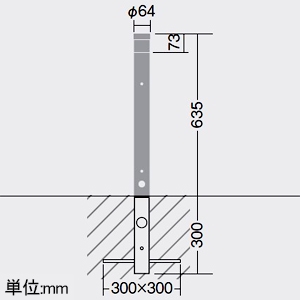 DAIKO LEDポールライト 防雨形 埋込式 下方配光 地上高562mm 白熱灯60W相当 非調光タイプ LED6.5W 電球色 拡散パネル付 シルバー LEDポールライト 防雨形 埋込式 下方配光 地上高562mm 白熱灯60W相当 非調光タイプ LED6.5W 電球色 拡散パネル付 シルバー LZW-93576LS 画像2