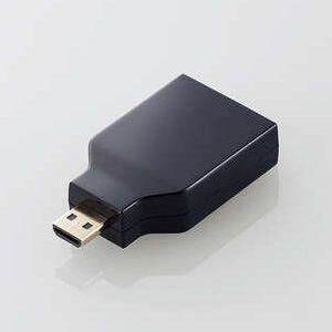 ELECOM HDMI変換アダプター スリムタイプ HDMI micro(タイプD)-HDMI(タイプA) AD-HDADS3BK