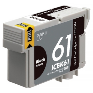 ELECOM 汎用インクカートリッジ 《プレジール》 EPSON用 ICBK61互換 ブラック PLE-E61B