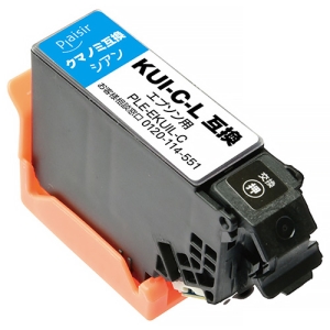 ELECOM 汎用インクカートリッジ 《プレジール》 EPSON用 KUI-C-L互換 シアン PLE-EKUIL-C