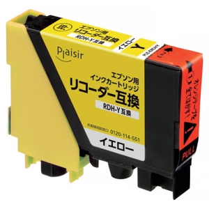 ELECOM 汎用インクカートリッジ 《プレジール》 EPSON用 RDH-Y互換 イエロー PLE-ERDHY