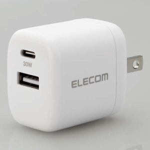 ELECOM ELECOM AC充電器 USB充電器 USB PD準拠 30W USB-C/USB-A各1ポート ホワイト MPA-ACCP30WH