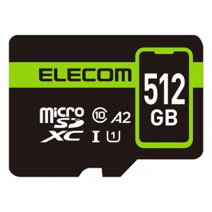 ELECOM microSDXCメモリカード スマートフォン用 容量512GB Class10・UHS-I・U1・A2対応 MF-SP512GU11A2R