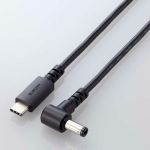 ELECOM ノートPC用充電ケーブル TypeC-DC丸コネクタ 最大60W ケーブル長2.0m DC-PDF20BK